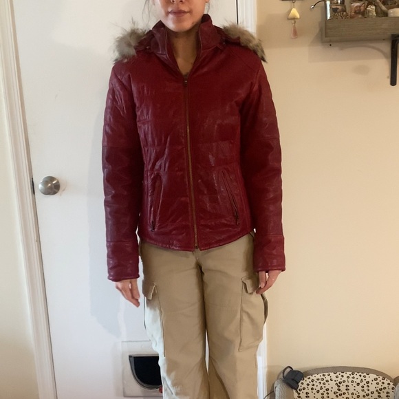 100% Genuine Italian Red Leather Jacket - Picture 4 of 13